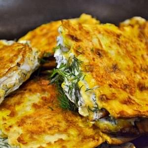 French Toast Matzo with Dill Cream Cheese