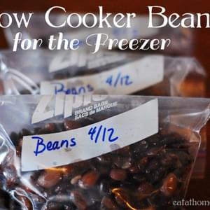 Slow Cooker Beans for the Freezer aka Refried Beans without the Refry