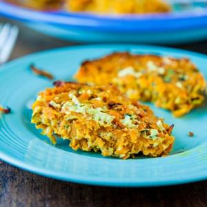 Baked Chipotle Sweet Potato and Zucchini Fritters (vegan, gluten-free) with Homemade Spicy Honey Mustard (gluten-free with vegan option)