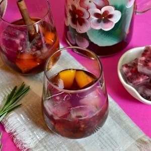 Chilled Mulled Pomegranate Wine with Pomegranate Ice