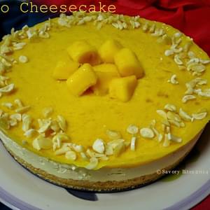 Mango Cheesecake (No-Bake,Eggless)