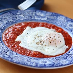 Soft Eggs Over Thyme Marinara Sauce