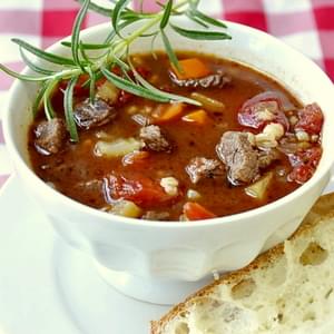 Easy Beef Barley and Tomato Soup