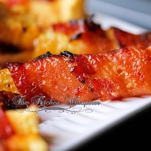 Grilled Sriracha Candied Bacon Wrapped Pineapple
