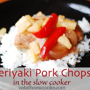 Teriyaki Pork Chops with Red Pepper and Pineapple in the Slow Cooker