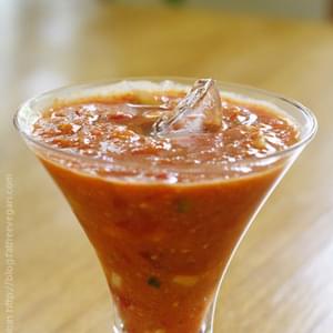 Gazpacho with Roasted Tomatoes and Peppers