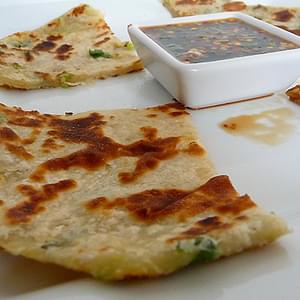 Scallion Pancakes with Ginger Dipping Sauce
