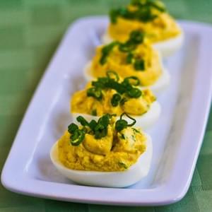 Shrimp and Wasabi (or Dijon) Deviled Eggs