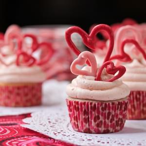 Buttermilk Cupcakes and Cherry Frosting