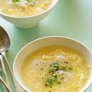 Egg Drop Soup with Rice Cakes