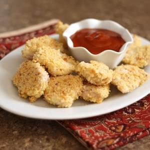 Cornbread Crusted Baked Chicken Nuggets