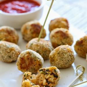Baked Mini Spinach and Sausage Arancini
