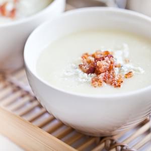 Creamy Cauliflower Soup with Bacon and Gorgonzola
