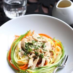 Zucchini Noodles with Chicken and Tangy Peanut Sauce