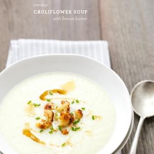 Creamy Cauliflower Soup with Brown Butter