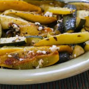 Roasted Baby Summer Squash with Feta and Thyme