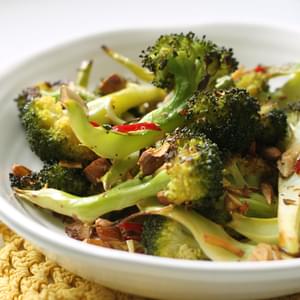 Spicy Roasted Broccoli with Almonds