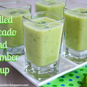 Chilled Avocado and Cucumber Soup Shooter