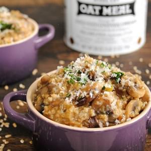 Savory Mushroom and Herb Steel Cut Oat Risotto