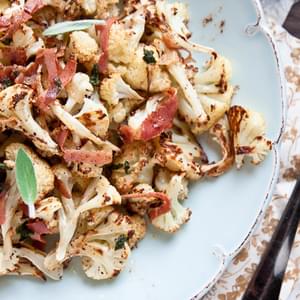 Roasted Cauliflower with Sage Brown Butter & Prosciutto