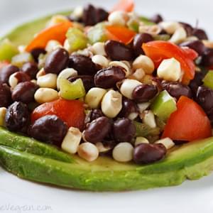 Raw Corn and Black Bean Salad with Avocado