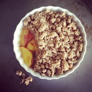 Almond Butter Peach Cobbler for Two