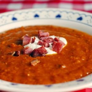 Roasted Squash and Smoked Ham Soup