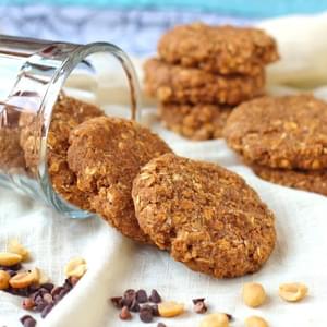 Healthy Thick, Soft and Chewy Peanut Butter Oatmeal Cookies (refined sugar free, gluten free, vegan)