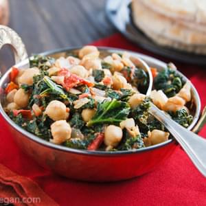 Curried Chickpeas and Kale