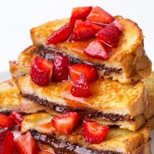 Nutella Stuffed French Toast with Macerated Strawberries