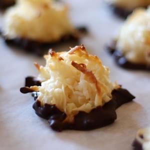 Dark Chocolate Dipped Coconut Macaroons