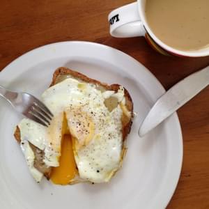 Over Easy Egg Tartine with Cheddar