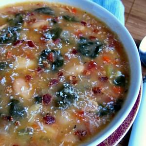 White Bean, Bacon and Spinach Soup