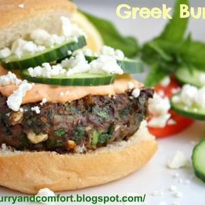 Greek Style Spinach and Feta Burgers