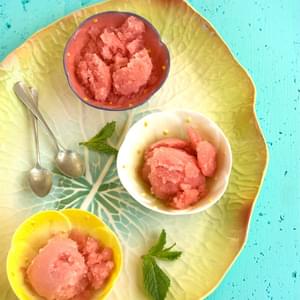 Watermelon Sorbet With Mint And Vodka