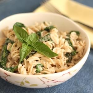 Creamy Parmesan Pasta with Basil and Spinach