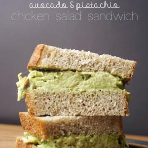 Avocado Pistachio Chicken Salad Sandwich