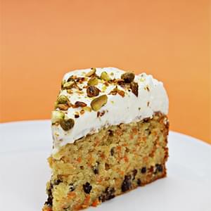 Carrot Cake with Cardamom, Currants and Ginger-Crème Fraîche Chantilly