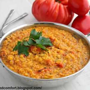 Tomato Lentil Curry (Vegan Dish)