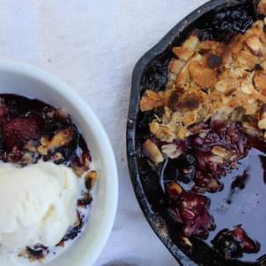 Grilled Strawberry Blueberry Coconut Crisp