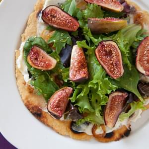 Roasted Fig Flatbreads with Chèvre and Greens