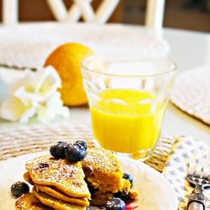 Spiced Pumpkin and Blueberry Pancakes