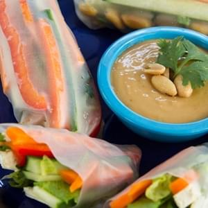 Summer Veggie Rolls with Spicy Peanut Lime Sauce