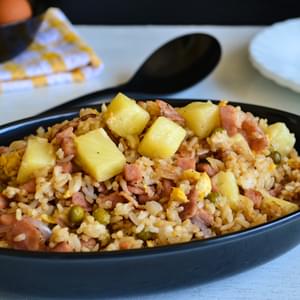 Spam Fried Rice with Bacon and Pineapple