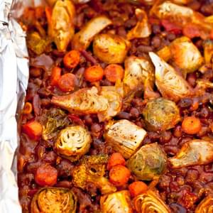 Spicy Baked Black Beans with Vegetables (Vegan, Gluten Free)