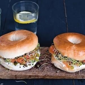 Bagels With Salmon And Sprouts