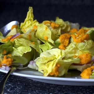 Avocado Salad with Carrot-Ginger Dressing