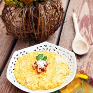 Creamy Pumpkin Risotto with Bacon and Parmesan