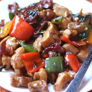 Spicy Chicken Thighs and Bacon Stir Fry