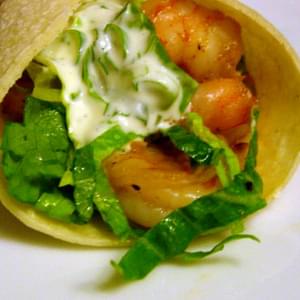 Shrimp Tacos with Lime-Cilantro Crema